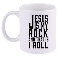 Jesus Is My Rock And Thats How I Roll 11oz C Handle Ceramic Mug