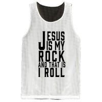 Jesus Is My Rock And Thats How I Roll Mesh Reversible Basketball Jersey Tank