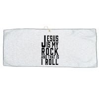 Jesus Is My Rock And Thats How I Roll Large Microfiber Waffle Golf Towel