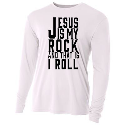 Jesus Is My Rock And Thats How I Roll Cooling Performance Long Sleeve Crew