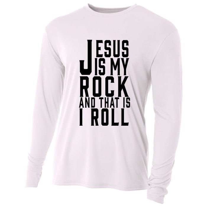 Jesus Is My Rock And Thats How I Roll Cooling Performance Long Sleeve Crew