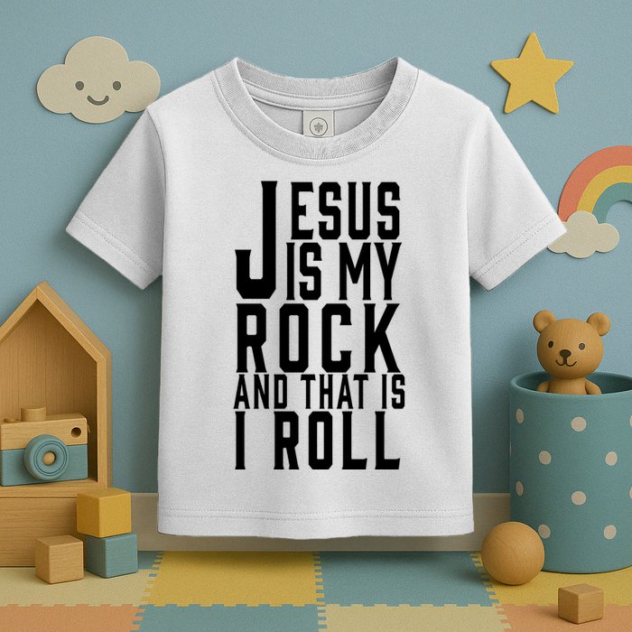 Jesus Is My Rock And Thats How I Roll Toddler T-Shirt