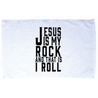Jesus Is My Rock And Thats How I Roll Microfiber Hand Towel