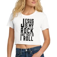 Jesus Is My Rock And Thats How I Roll Crop Top