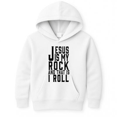 Jesus Is My Rock And Thats How I Roll Kids Hoodie