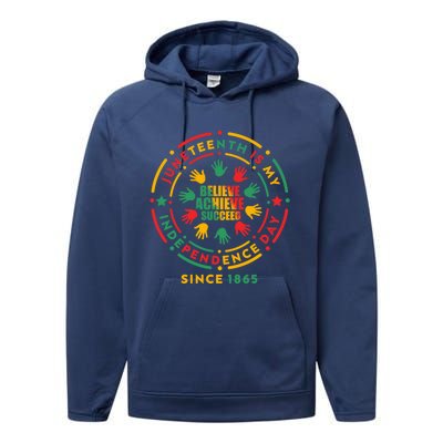 Junenth Is My Independence Day Believe Achieve Succeed Cute Gift Performance Fleece Hoodie