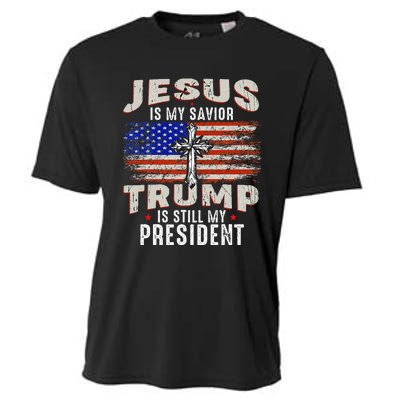 Jesus Is My Savior Trump Is Still My President Trump 2024 Cooling Performance Crew T-Shirt