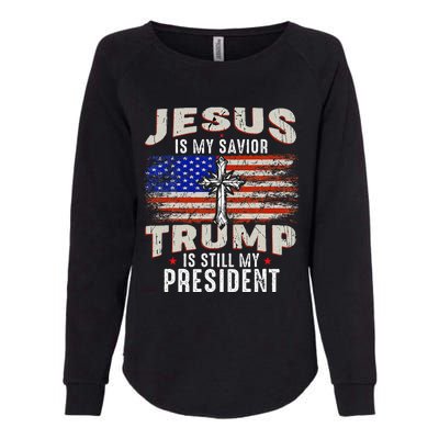 Jesus Is My Savior Trump Is Still My President Trump 2024 Womens California Wash Sweatshirt