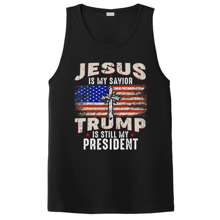 Jesus Is My Savior Trump Is Still My President Trump 2024 PosiCharge Competitor Tank