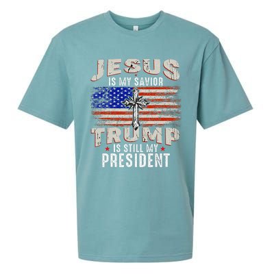 Jesus Is My Savior Trump Is Still My President Trump 2024 Sueded Cloud Jersey T-Shirt