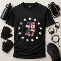 Jesus Is My Savior Trump Is My President American Flag Cooling Performance Crew T-Shirt