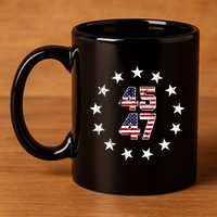 Jesus Is My Savior Trump Is My President American Flag 11oz C Handle Ceramic Mug