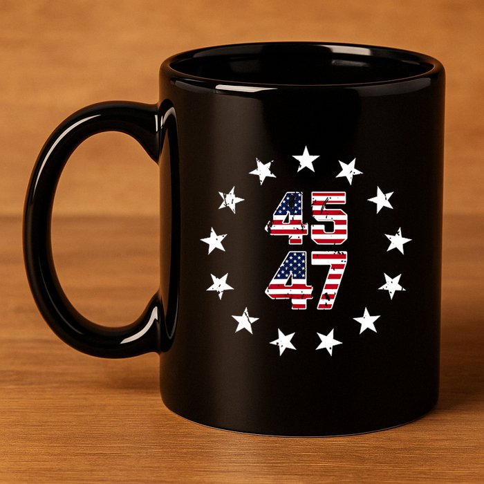 Jesus Is My Savior Trump Is My President American Flag 11oz C Handle Ceramic Mug