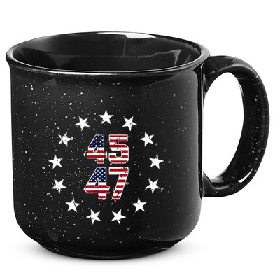 Jesus Is My Savior Trump Is My President American Flag 15oz Campfire Ceramic Mug