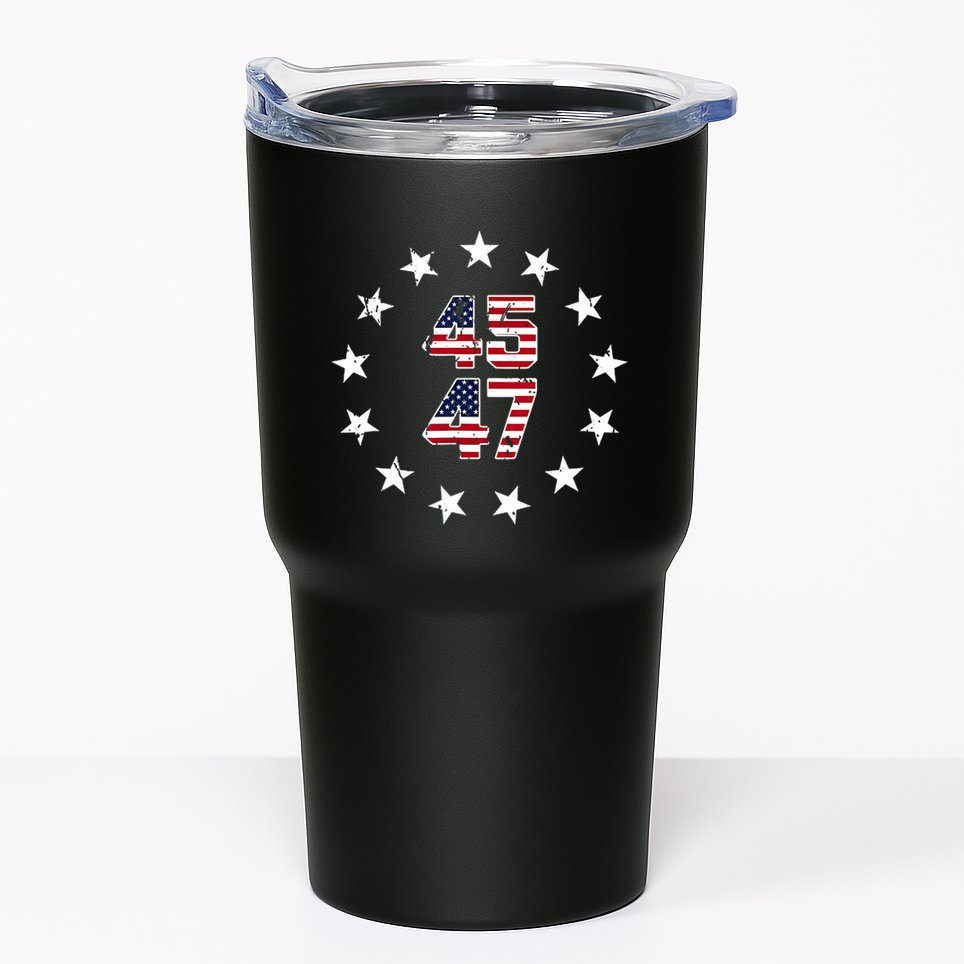Jesus Is My Savior Trump Is My President American Flag Tumbler