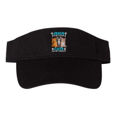 Jesus Is My Savior Cats Are My Therapy Christian Funny Cat Visor