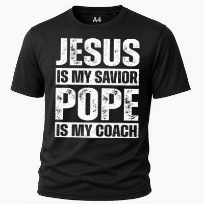 Jesus Is My Savior Pope Is My Coach Christian Performance Shirt