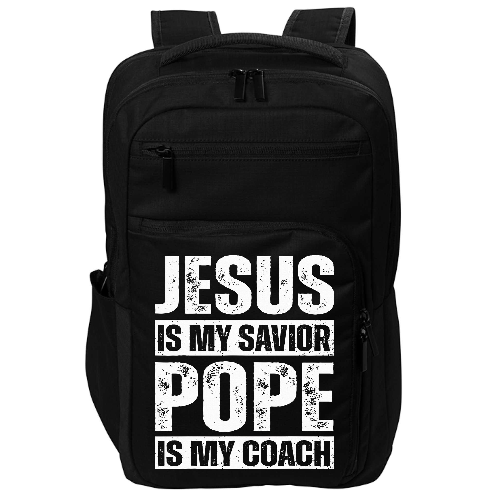 Jesus Is My Savior Pope Is My Coach Christian Impact Tech Backpack