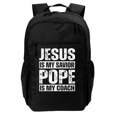 Jesus Is My Savior Pope Is My Coach Christian Backpack