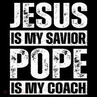 Jesus Is My Savior Pope Is My Coach Christian Flatbill Hat