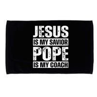 Jesus Is My Savior Pope Is My Coach Christian Microfiber Hand Towel