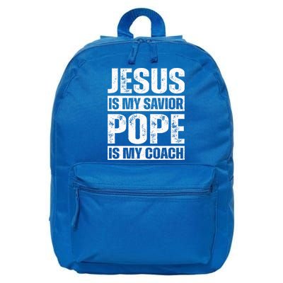 Jesus Is My Savior Pope Is My Coach Christian 16 in Basic Backpack