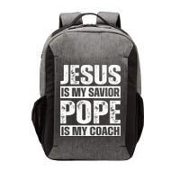 Jesus Is My Savior Pope Is My Coach Christian Vector Backpack
