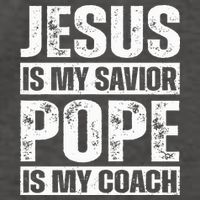 Jesus Is My Savior Pope Is My Coach Christian Vector Backpack