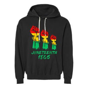 Juneteenth Is My Independence Day Black  Pride Garment-Dyed Fleece Hoodie