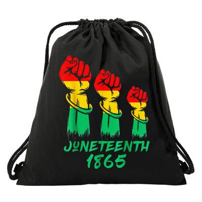 Juneteenth Is My Independence Day Black  Pride Drawstring Bag