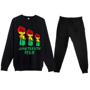 Juneteenth Is My Independence Day Black  Pride Premium Crewneck Sweatsuit Set