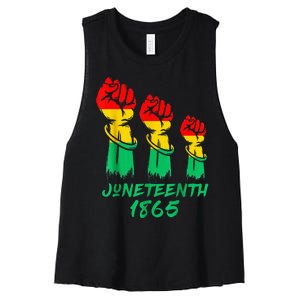 Juneteenth Is My Independence Day Black  Pride Women's Racerback Cropped Tank