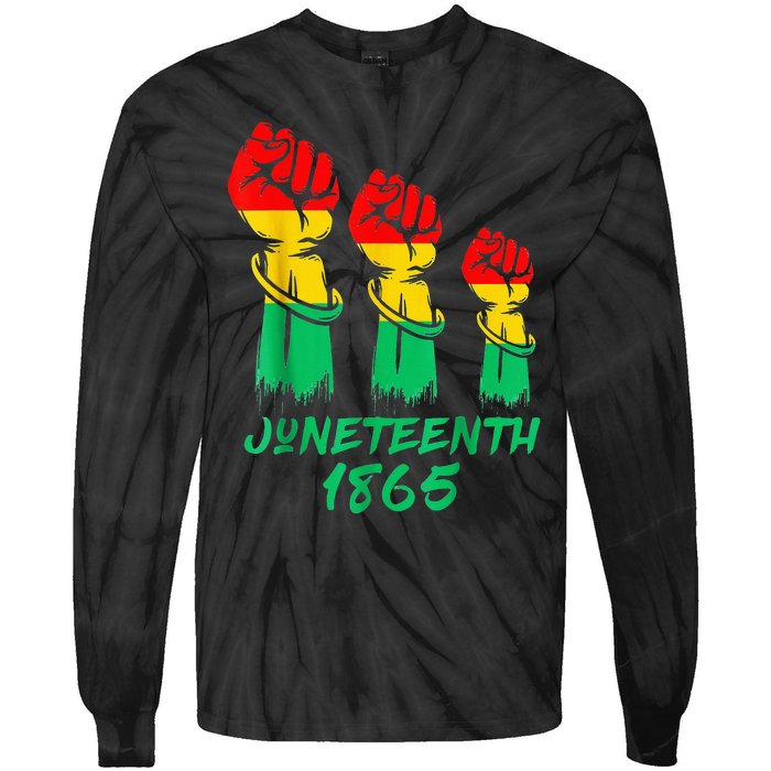 Juneteenth Is My Independence Day Black  Pride Tie-Dye Long Sleeve Shirt