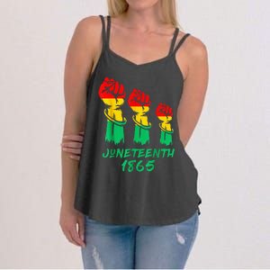 Juneteenth Is My Independence Day Black  Pride Women's Strappy Tank