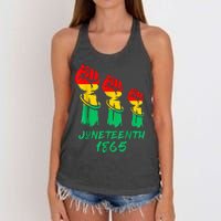 Juneteenth Is My Independence Day Black  Pride Women's Knotted Racerback Tank