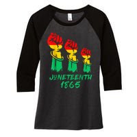 Juneteenth Is My Independence Day Black  Pride Women's Tri-Blend 3/4-Sleeve Raglan Shirt