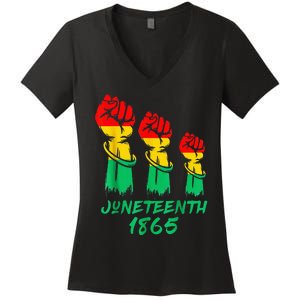 Juneteenth Is My Independence Day Black  Pride Women's V-Neck T-Shirt