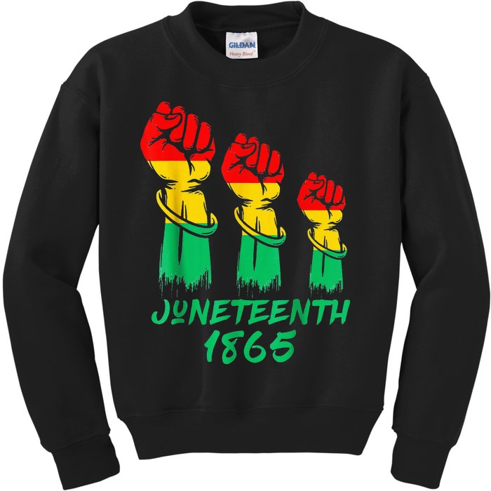 Juneteenth Is My Independence Day Black  Pride Kids Sweatshirt