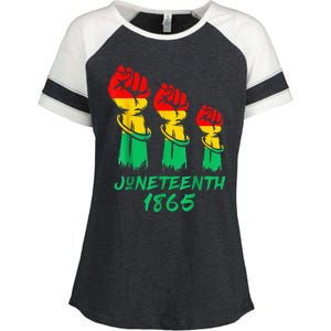 Juneteenth Is My Independence Day Black  Pride Enza Ladies Jersey Colorblock Tee