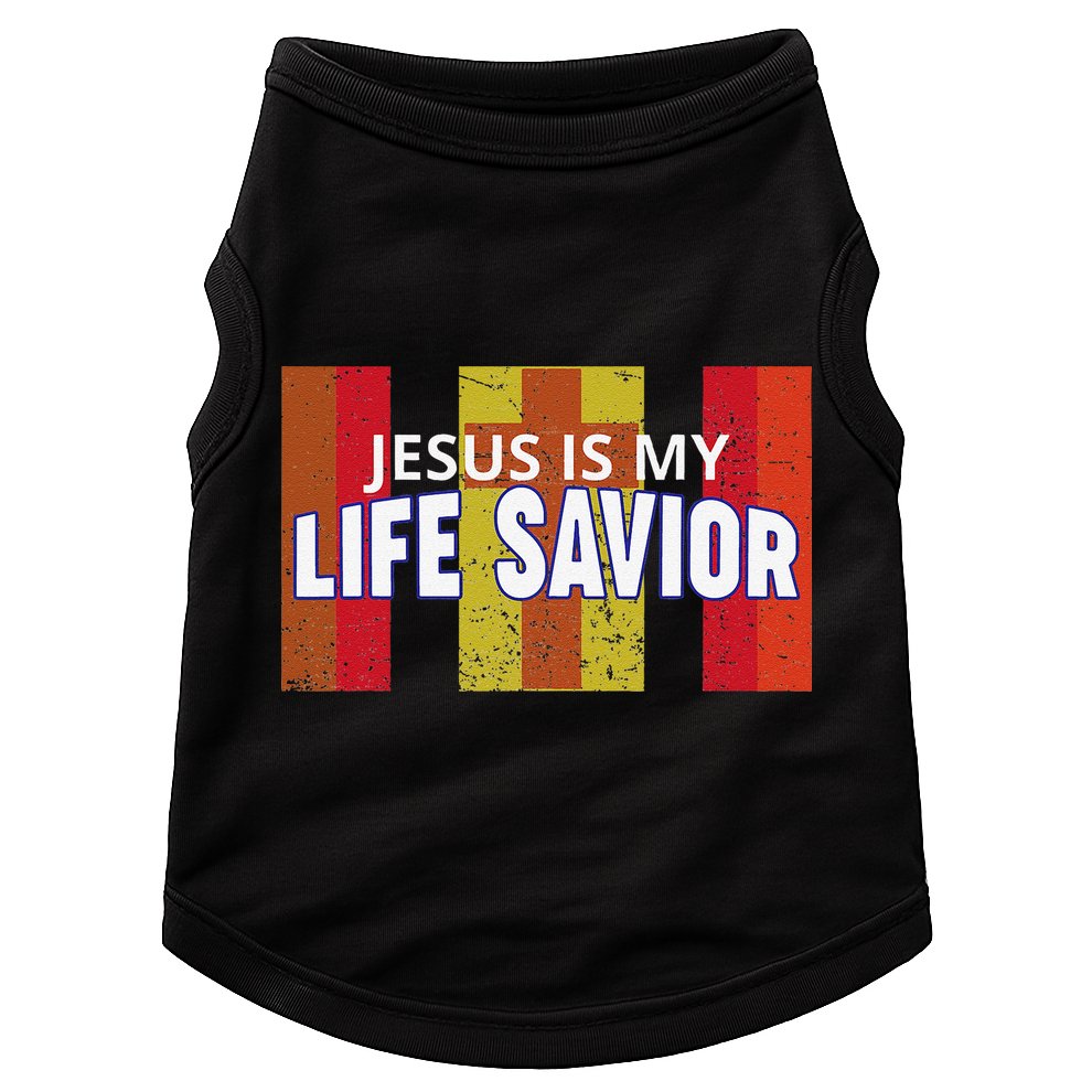 Jesus Is My Life Savior Green Doggie Tank