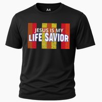 Jesus Is My Life Savior Green Cooling Performance Crew T-Shirt