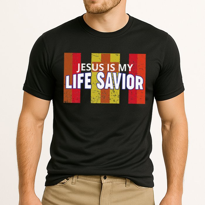 Jesus Is My Life Savior Green Cooling Performance Crew T-Shirt