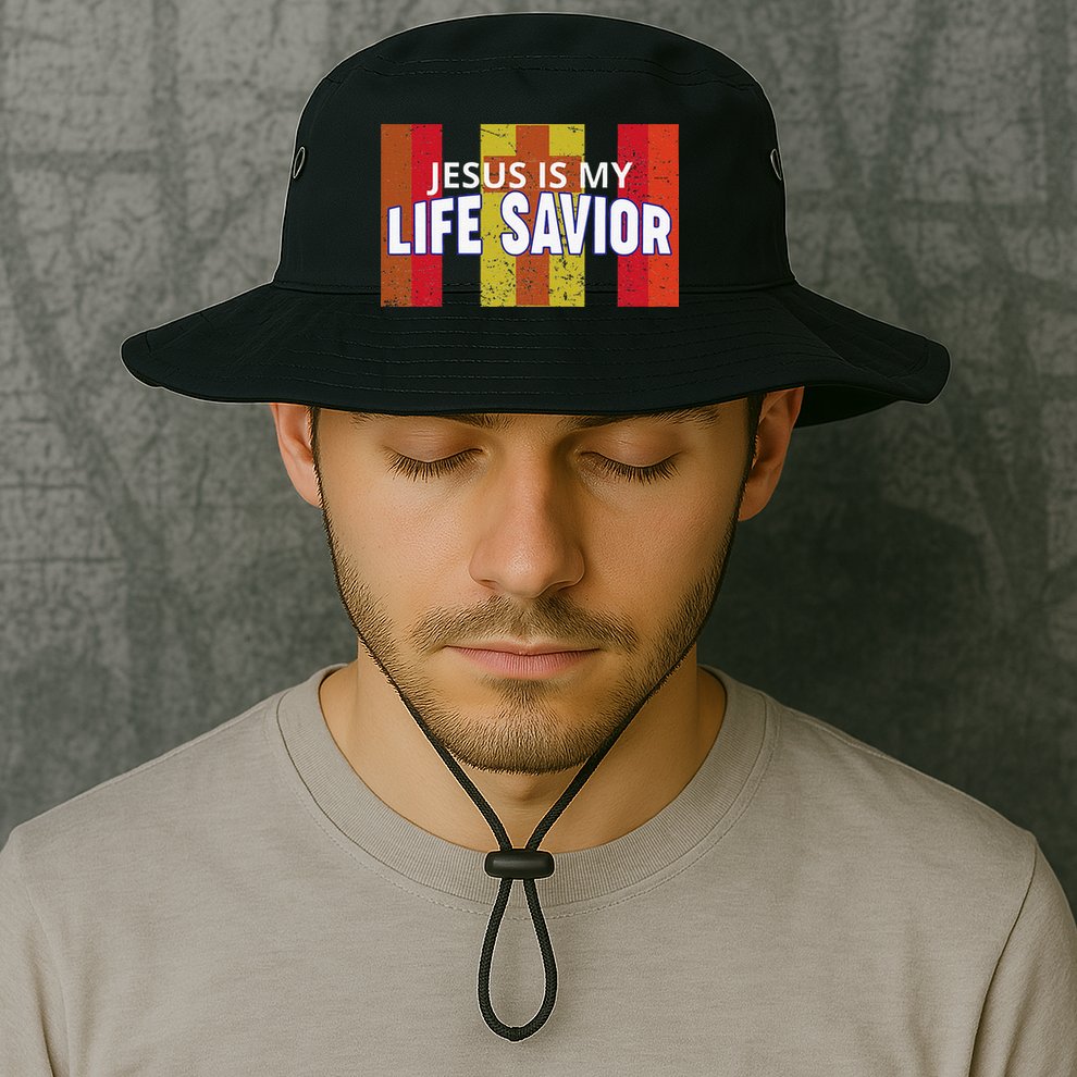 Jesus Is My Life Savior Green Bucket Hat