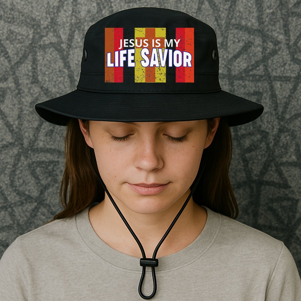 Jesus Is My Life Savior Green Bucket Hat