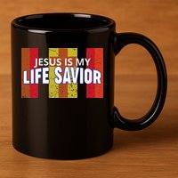 Jesus Is My Life Savior Green 11oz C Handle Ceramic Mug