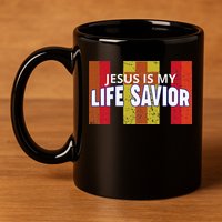Jesus Is My Life Savior Green 11oz C Handle Ceramic Mug