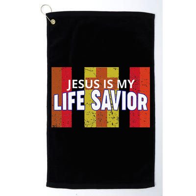Jesus Is My Life Savior Green Golf Towel