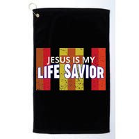 Jesus Is My Life Savior Green Golf Towel