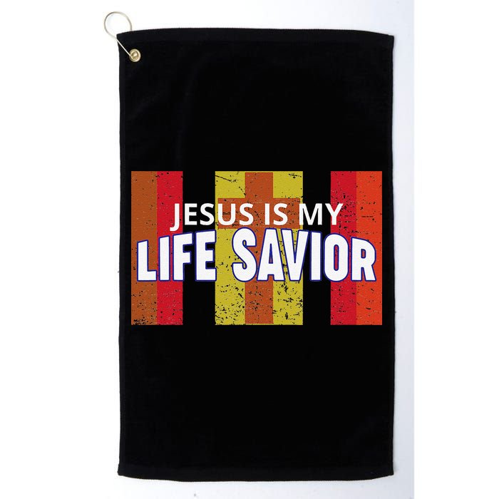 Jesus Is My Life Savior Green Golf Towel