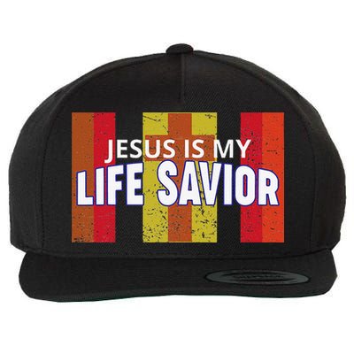 Jesus Is My Life Savior Green Wool Snapback Cap